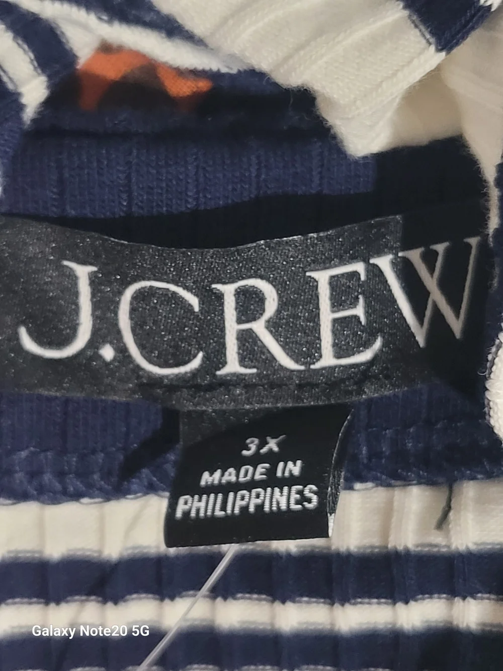 NWT J.Crew Navy White Striped Ribbed Boat Neck Tank Top 3X